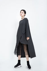Women Stitching Loose Mesh Dress